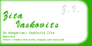 zita vaskovits business card